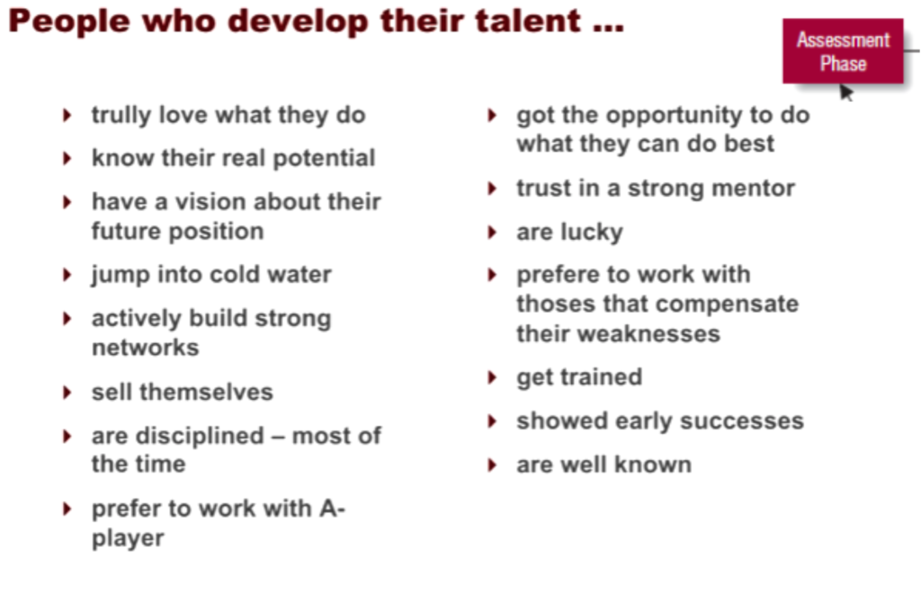 people who develo there talent